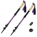 Trekingové hole 2 ks Třídílné teleskopické Nastavení délky 110 až 135 cm Složené 62 cm Hliník a korek Na turistiku i nordic walking 3