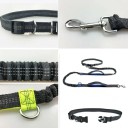Trela elástica para cães para correr à volta da cintura Hands Free Trela reflexiva com cinto ajustável e amortecedor Condução confortável 6