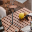 Trépied pour lumière 41,6 cm Construction pliante en aluminium avec crochet Suspension de lanterne Accessoires de camping Extérieur en acier 3