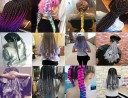 Tresses multicolores en Kanekalon 60 cm 3