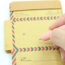 Trhací blok 45 ks retro obálok 2v1, 7,5 × 5,2 cm obojstranný papier obálka aj listový papier 2