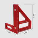Triangle de menuiserie en aluminium 85 x 79 x 112 mm Équerre pour mesure précise et traçage Outil de menuiserie 3