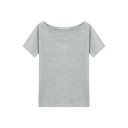 Tričko s odhalenými rameny Volný střih Ležérní dámský top Elegantní pohodlný styl Módní tričko do práce i na volný čas 5