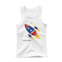 Tricou de bumbac pentru copii cu imprimeu de rachetă în spațiu Tricou fără mâneci cu decolteu rotund Top de vară pentru băieți și fete 2