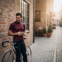 Tricou de ciclism pentru bărbați cu mânecă scurtă cu fermoar pe toată lungimea Material elastic 90 % poliester și 10 % Lycra Viu cu model roșu 6