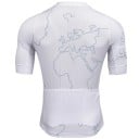 Tricou de ciclism pentru bărbați cu mânecă scurtă și fermoar, 3 buzunare dorsale, cu motivul hărții lumii, pentru ciclism, sport și alte 5