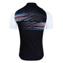 Tricou de ciclism pentru bărbați cu mânecă scurtă și fermoar, cu dungi colorate, 3 buzunare posteriori pentru ciclism, sport 4