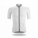 Tricou de ciclism pentru bărbați cu mânecă scurtă Zip pe întreaga lungime Material elastic Amestec de nylon, spandex și poliester Alb cu fermoar 1