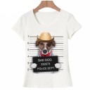 Tricou de damă cu imprimeu animal amuzant B409 5