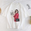 Tricou de damă cu imprimeu de damă A1236 14