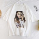 Tricou de damă cu imprimeu de damă A1236 9