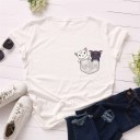 Tricou de damă cu imprimeu de pisică B289 2