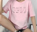 Tricou de damă cu imprimeu de pisică B360 3