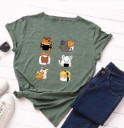 Tricou de damă cu imprimeu sushi și pisici 9