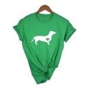 Tricou de dama cu imprimeu teckel 7