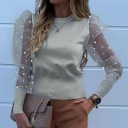 Tricou de damă cu mâneci translucide 5