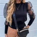 Tricou de damă cu mâneci translucide 4