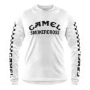 Tricou de motocross și tricou sportiv cu mânecă lungă cu imprimeu pe piept și model în carouri pe mâneci pentru mers cu motocicleta 5