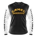 Tricou de motocross și tricou sportiv cu mânecă lungă cu imprimeu pe piept și model în carouri pe mâneci pentru mers cu motocicleta 3