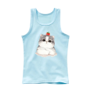 Tricou de vară pentru fete fără mâneci 100% bumbac Tricou simplu cu pisică desenată Top de prințesă pentru copii Tricou moale și confortabil în diverse culori 4