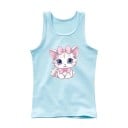 Tricou de vară pentru fete fără mâneci 100% bumbac Tricou simplu cu pisică desenată Top drăguț pentru prințese pentru copii Confortabil în culori variate 4