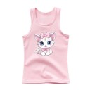 Tricou de vară pentru fete fără mâneci 100% bumbac Tricou simplu cu pisică desenată Top drăguț pentru prințese pentru copii Confortabil în culori variate 5