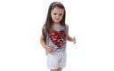 Tricou pentru fete cu imprimeu de inimioare și paiete 4