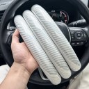 Třídílný návlek na volant 37 až 39 cm s karbonovým vzorem Mikrovláknová kůže Lesklý povrch Pro kulatý i D volant do auta 11