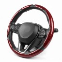Třídílný návlek na volant 37 až 39 cm s karbonovým vzorem Mikrovláknová kůže Lesklý povrch Pro kulatý i D volant do auta 1