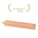 Trilho reto extra longo de madeira 21,7 x 4 x 1,2 cm Substituição para a linha de comboios Parte reta longa para expansão do conjunto ferroviário de madeira 2