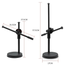 Trípode de sobremesa con soporte para teléfono Altura ajustable hasta 45 cm Brazo de 360° Articulación giratoria Soporte flexible para tomar 2