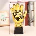 Trofeo d'Oro Guanti da Portiere 26 cm con Base Nera in Plastica per Competizioni Calcistiche Premi di Club Regali per Portieri e Tifosi 2