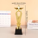Trofeo d'Oro Stella con Colonna a Raggi 28 cm Alta Larghezza 9 cm con Base Nera Plastica per Competizioni Tornei Campi e Premi dei Vincitori 2