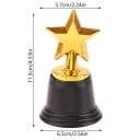 Trofeo Dorada Estrella 11,5 cm con Base Negra 6,5 cm Plástico para Concursos Torneos Infantiles Campamentos Regalos Fiestas y Premios Deportivos 2