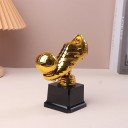 Troféu Dourado de Chuteira de Futebol com Bola 15 x 16 cm com Base Preta em Plástico para Competições de Futebol, Torneios Infantis, Acampamentos e Prémios 2