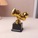 Troféu Dourado de Chuteira de Futebol com Bola 15 x 16 cm com Base Preta em Plástico para Competições de Futebol, Torneios Infantis, Acampamentos e Prémios 4