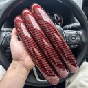 Trojdielny návlek na volant 37 až 39 cm s karbonovým vzorom Mikrovláknová koža Lesklý povrch Pre guľatý aj D volant do auta 12