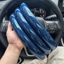 Trojdielny návlek na volant 37 až 39 cm s karbonovým vzorom Mikrovláknová koža Lesklý povrch Pre guľatý aj D volant do auta 10