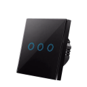 Trojitý dotykový spínač 220 V 8,6 x 8,6 x 3,5 cm Skleněný panel z tvrzeného skla Moderní nástěnný vypínač Domácí chytré osvětlení 1