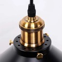 Trojitý luster retro industriálny závesný kužeľové tienidla základňa 50 cm priemer 22 cm kábel 100 cm kov čierne objímka E27 nad jedálenský stôl 3