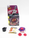 Tromba da combattimento per sfide tra trombe rotanti in metallo e plastica ABS Diametro circa 5 cm Colore viola e argento con motivo di un uccello 3