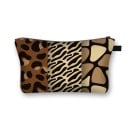 Trousse cosmétique pour femmes à zip Trousse à maquillage et petits objets Imprimé avec des motifs animaliers et géométriques Polyester 21,5 x 13 16
