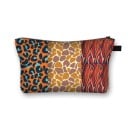 Trousse cosmétique pour femmes à zip Trousse à maquillage et petits objets Imprimé avec des motifs animaliers et géométriques Polyester 21,5 x 13 18