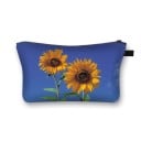 Trousse de maquillage pour femmes avec des tournesols Imprimé coloré Fermeture éclair avec une anse Polyester 13 x 21,5 cm Pour les cosmétiques 6