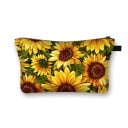 Trousse de maquillage pour femmes avec des tournesols Imprimé coloré Fermeture éclair avec une anse Polyester 13 x 21,5 cm Pour les cosmétiques 17