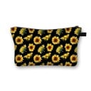 Trousse de maquillage pour femmes avec des tournesols Imprimé coloré Fermeture éclair avec une anse Polyester 13 x 21,5 cm Pour les cosmétiques 21