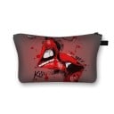 Trousse de maquillage pour femmes avec impression de lèvres et de baisers Trousse pour maquillage et pinceaux en polyester Fermeture éclair 5