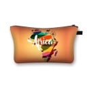 Trousse de maquillage pour femmes avec impression illustrée Portraits de femmes et motifs africains Trousse en polyester avec fermeture éclair 13 x 28