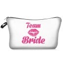 Trousse de maquillage pour femmes avec inscription de mariage pour la mariée et les demoiselles d'honneur Polyester Fermeture éclair avec anse 4
