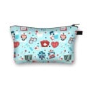 Trousse de maquillage pour femmes avec motifs médicaux Imprimé coloré Fermeture éclair avec une sangle Polyester 21,5 x 13 x 15,5 cm Cadeau 10